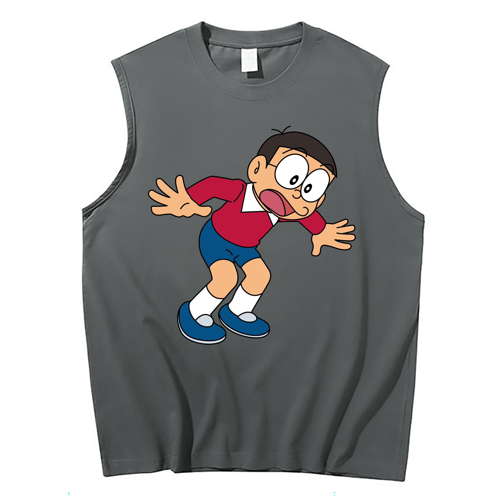 （画像用） ドラえもん 野比 のび太 Doraemon Nobita Nobi コットン100％タンクトップ（フロントプリント）